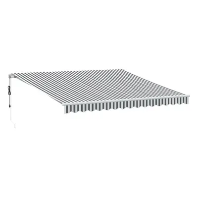 vidaXL antracitszürke-fehér automata kihúzható napellenző 400 x 350 cm