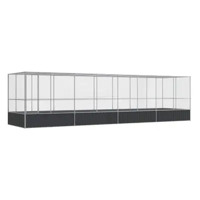 vidaXL ezüstszínű acél madárház bővítménnyel 832x207x212 cm