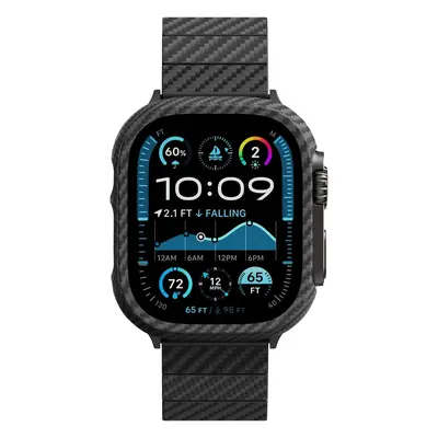Pitaka Air Apple Watch Ultra 1 / 2 / 3 (49mm) tok, carbon minta, fekete-szürke