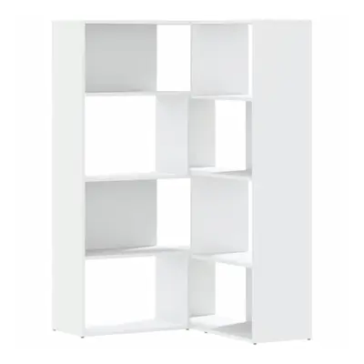 vidaXL 4 szintes fehér szerelt fa sarok könyvespolc 85 x 85 x 140 cm