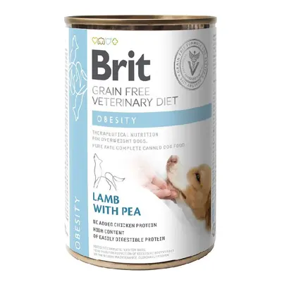 BRIT Veterinary Diet Obesity Lamb&Pea nedves kutyaeledel 400g