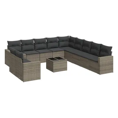 vidaXL 12 részes szürke polyrattan kerti ülőgarnitúra párnákkal