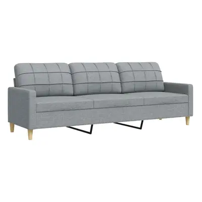 vidaXL 3 személyes világosszürke szövet kanapé 210 cm