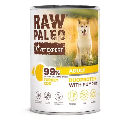 RAW PALEO Turkey&Cod Adult 400g pulyka és tőkehal nedves eledel kutyáknak