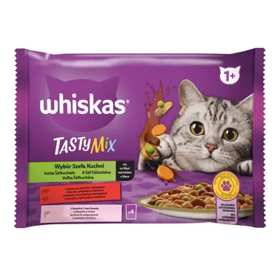 Whiskas Tasty Mix Chef's Choice alutasakos macskaeledel válogatás - marha, baromfi & lazac 4 x 85 g