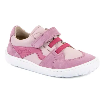 Froddo lány barefoot teniszcipő RIVER FUXIA/PINK G3130286-6 | egész évben hordható gyermek bőrcipő fűzővel és tépőzárral, rugalm