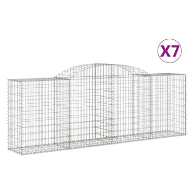 vidaXL 7 db íves horganyzott vas gabion kosár 300 x 50 x 100/120 cm