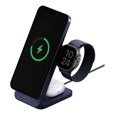 Energea MagTrio 2 3in1 vezeték nélküli wireless töltő, összecsukható, Qi2, 25W, kék