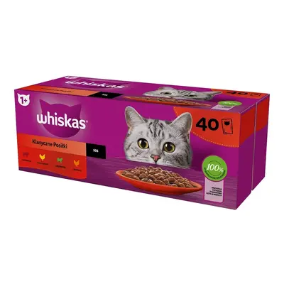 WHISKAS Classic Meals nedves teljes értékű eledel felnőtt macskáknak 40x85 g mártásban