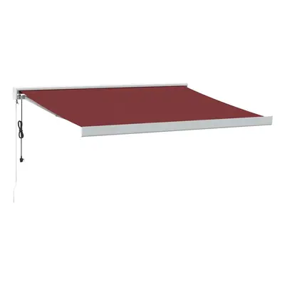 vidaXL burgundi vörös automata behúzható napellenző 350 x 250 cm