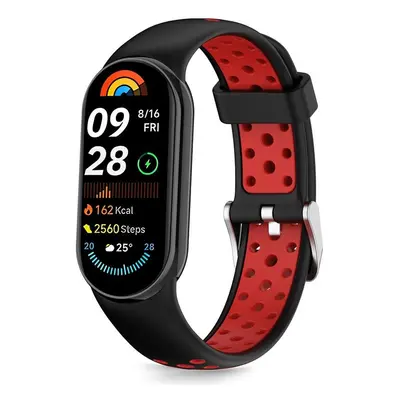 Tech-Protect IconBand Air Xiaomi Mi Smart Band 10 / Band 9 / Band 8 bőrszíj, fekete-piros