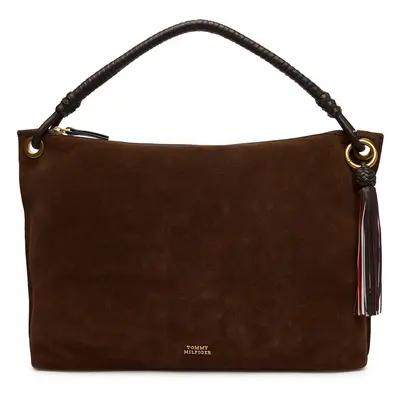 Tommy Hilfiger Táska Th Statement Leather Bag Suede AW0AW18402 Barna