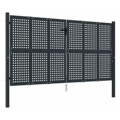 vidaXL antracit színű acél kerti kapu 300 x 150 cm