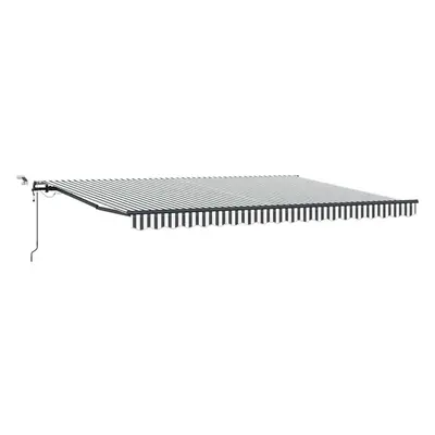 vidaXL antracitszürke-fehér automata kihúzható napellenző 450 x 300 cm