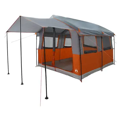 vidaXL Családi sátor 4 személyes Szürke és narancs 324 x 255 x 230 cm
