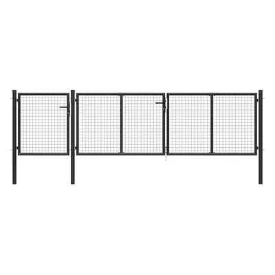 vidaXL antracit színű acél kerti kapu 400 x 100 cm