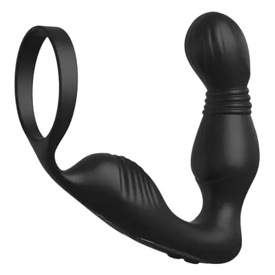 Anal Fantasy Elite - prosztata vibrátor péniszgyűrűvel (fekete)