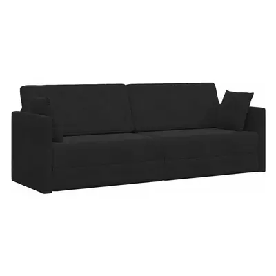 vidaXL Padlókanapé-ágy Fekete 213 x 70 x 77 cm Bársony