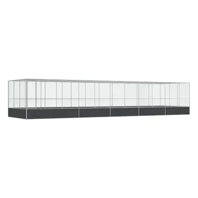 vidaXL ezüstszínű acél madárház bővítménnyel 1139x307x212 cm