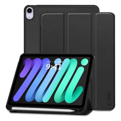 Tech-Protect Sc Pen Apple iPad Mini 7 / iPad Mini 6 2021 oldalra nyíló, kitámasztható mappa tok ceruza tartóval, fekete