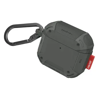 Skinarma Mecha CE AirPods 4 tok karabinerrel, Olive, szürke