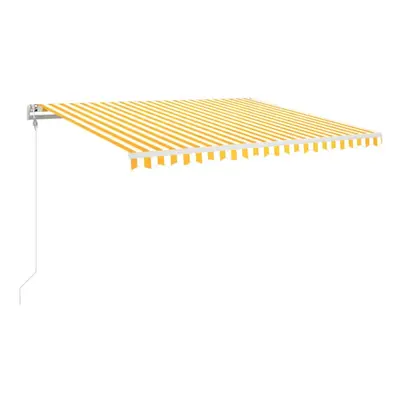 vidaXL sárga és fehér automata napellenző 400 x 350 cm