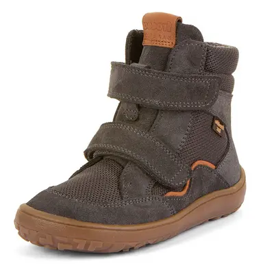 Froddo gyerek téli barefoot cipő TEX WINTER TL Grey G3160247-5T | bokáig érő gyerekcipő tépőzárral | bőr cipő membránnal és ruga
