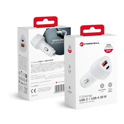 Forcell Carbon autós töltő Type C 3.0 Pd20W Usb Qc3.0 18W 5A