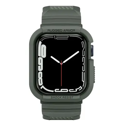 Spigen Rugged Armor Pro Apple Watch 9 / 8 / 7 45mm / SE (2nd / 1st Gen) / 6 / 5 / 4 44mm tok, zöld