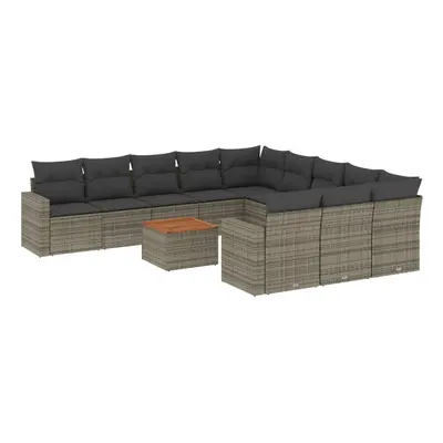 vidaXL 12 részes szürke polyrattan kerti ülőgarnitúra párnákkal