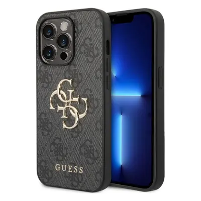 Guess PU 4G Metal Logo Apple iPhone 15 Pro hátlap tok, szürke