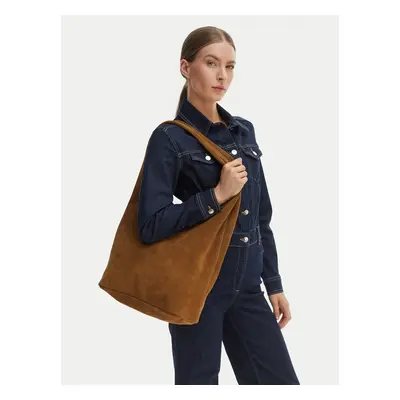 Calvin Klein Táska Slouchy Suede Leather Medium Bag LV04F3597G Barna