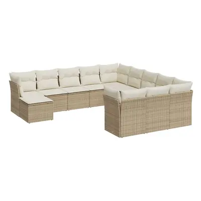 vidaXL 12 részes bézs polyrattan kerti ülőgarnitúra párnákkal