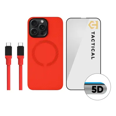 Tactical MagForce Aramid Limited Edition Apple iPhone 15 Pro Max tok / üvegfólia / töltőkábel szett, piros