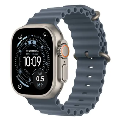 Apple Watch Ultra 3 49mm Natúr titán tok Acélkék óceán szíjjal