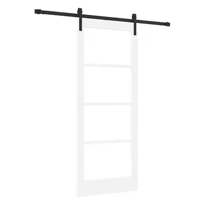 vidaXL Csúszó ajtó ORKDAL Fehér és fekete 83 x 202 cm