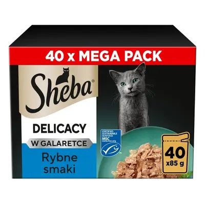 SHEBA Delicacy Halas ízek zselében 40x85 g nedves macskaeledel