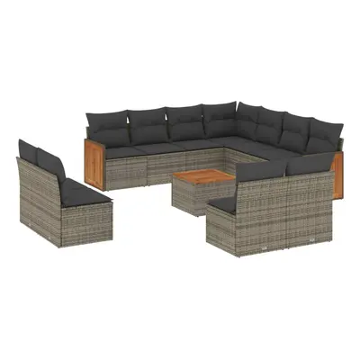 vidaXL 12 részes szürke polyrattan kerti ülőgarnitúra párnákkal