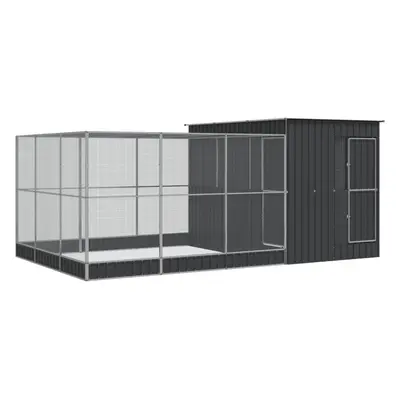 vidaXL ezüstszínű acél madárház bővítménnyel 497 x 303 x 216 cm