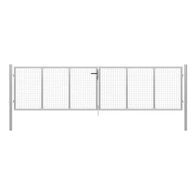 vidaXL ezüst színű horganyzott acél kerti kapu 400 x 100 cm