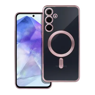 Electro Mag Cover tok Kompatibilis Magsafe Samsung A55 készülékhez Arany Rózsaszín
