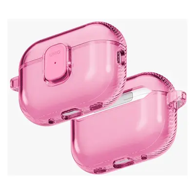 Uniq Glase Pro Apple AirPods Pro 3 tok karabinerrel, rózsaszín
