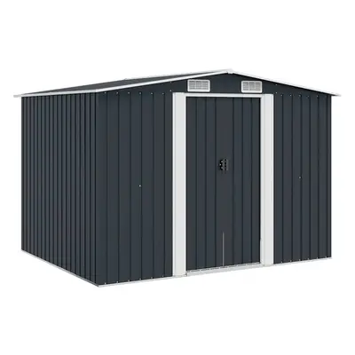 vidaXL antracitszürke acél kerti fészer 257 x 205 x 178 cm