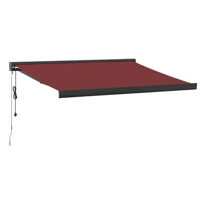 vidaXL burgundi vörös automata behúzható napellenző 350 x 250 cm