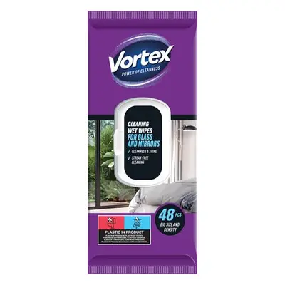 Vortex Többször felhasználható törlőkendők Nedves törlőkendők Tükrök Üvegéhez 48 db