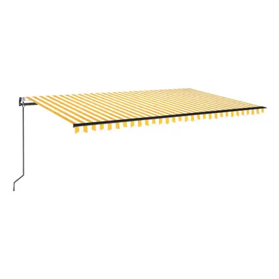 vidaXL sárga és fehér automata napellenző 500 x 350 cm