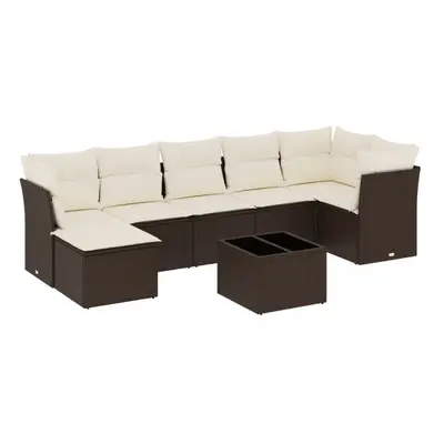vidaXL 8 részes barna polyrattan kerti ülőgarnitúra párnákkal