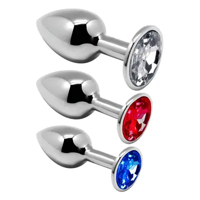 Alive Anal Pleasure - fém anál plug készlet (ezüst)