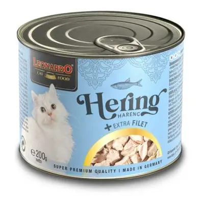 LEONARDO Hering extra filével nedves macskaeledel 400g