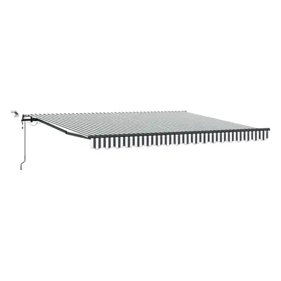 vidaXL antracitszürke-fehér automata kihúzható napellenző 400 x 300 cm